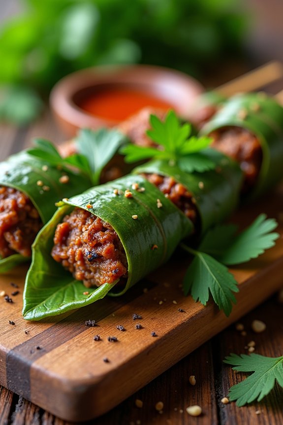 aromatic beef wrapped delicately