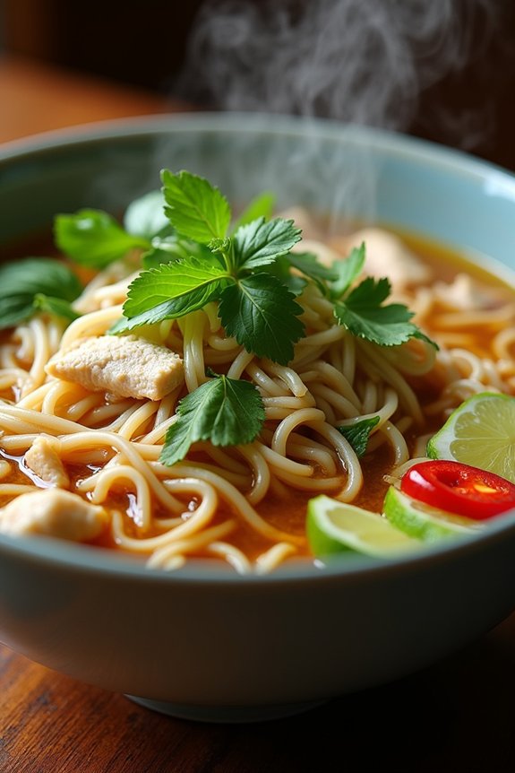 aromatic chicken noodle soup