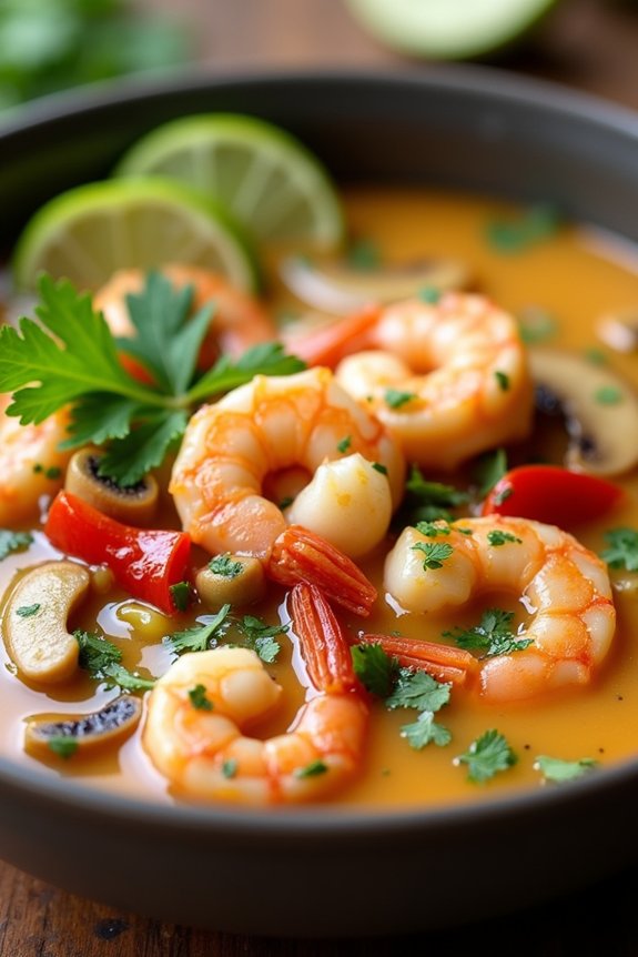 aromatic coconut lime shrimp soup