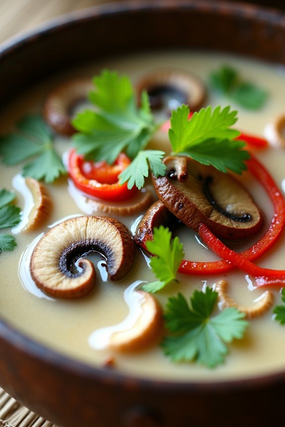 aromatic coconut mushroom soup