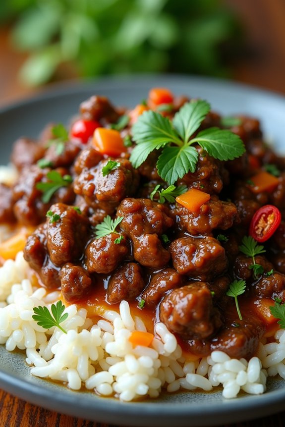 aromatic thai beef dish