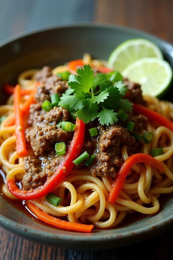 aromatic thai beef noodles