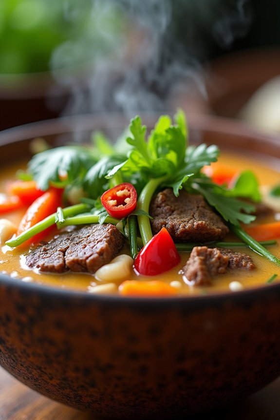 aromatic thai beef soup