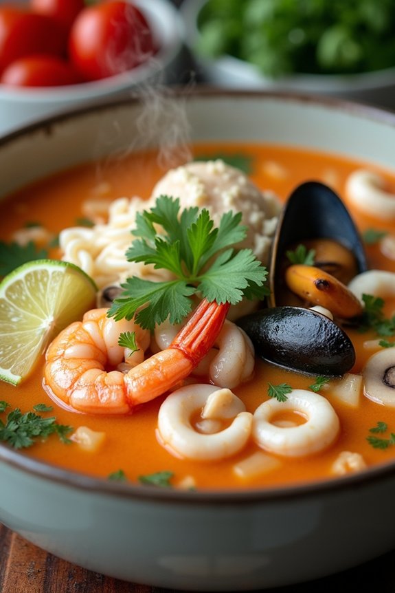 aromatic thai seafood soup