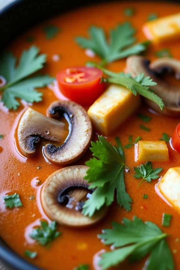 aromatic vegetarian tom yum soup