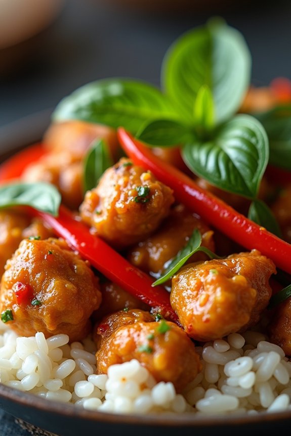 authentic thai basil chicken