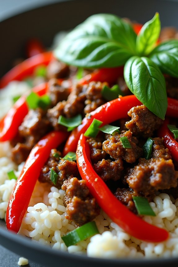 beef stir fry with basil