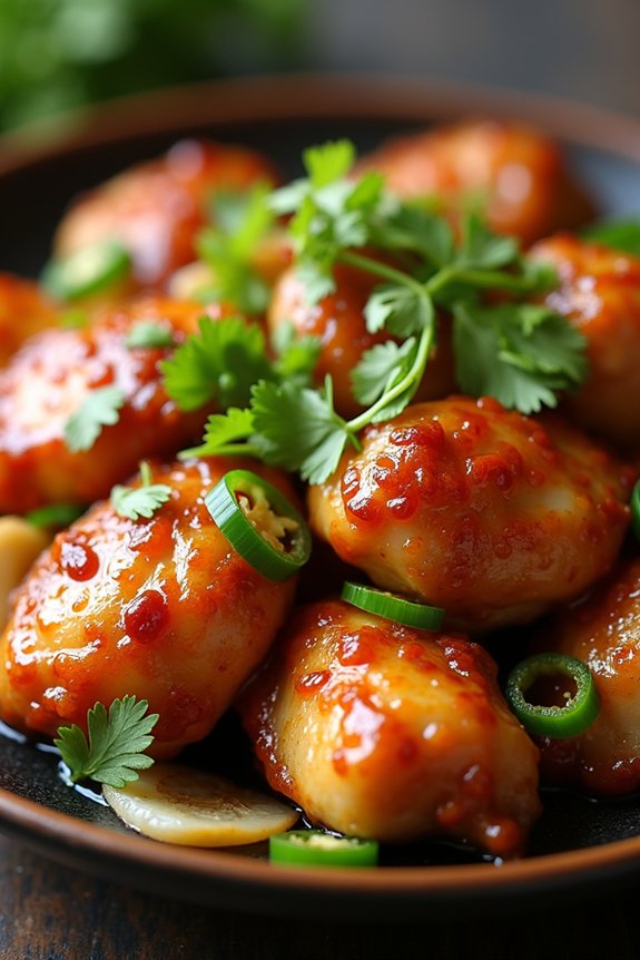 caramelized chicken with garlic