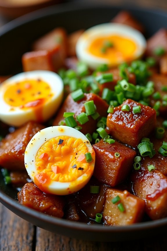 caramelized pork and tofu