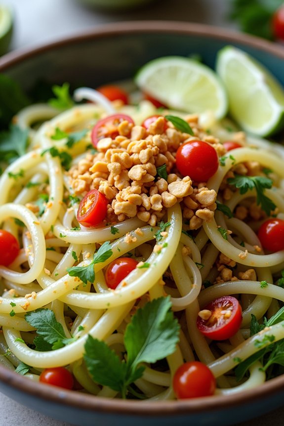 chilled thai papaya noodle salad