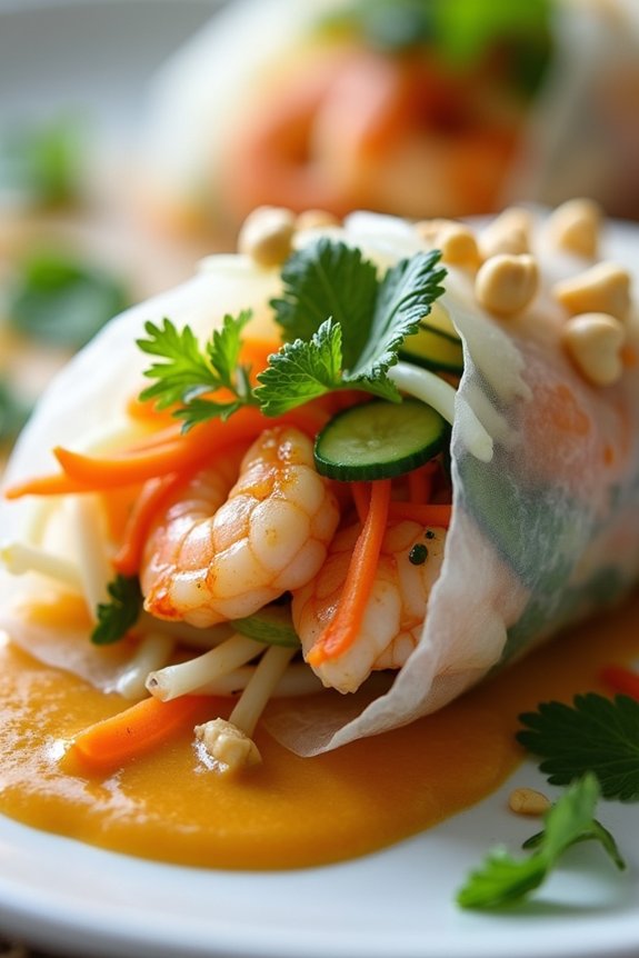 coconut curry shrimp spring rolls