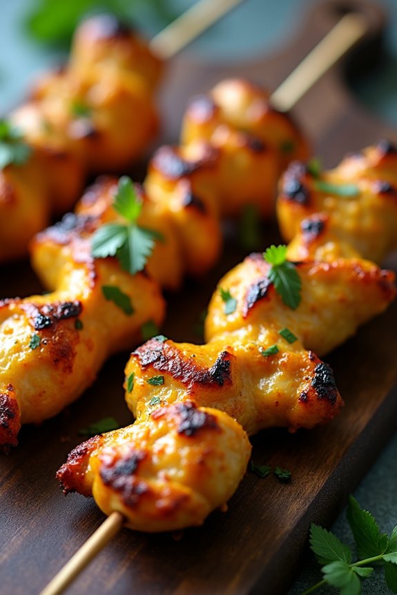 coconut milk chicken skewers