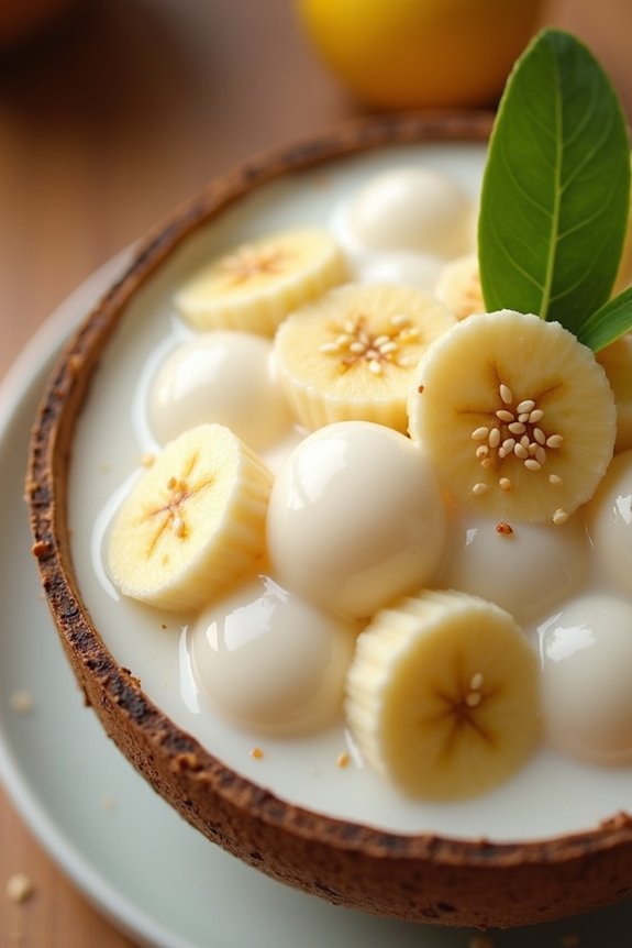 coconut milk tapioca dessert