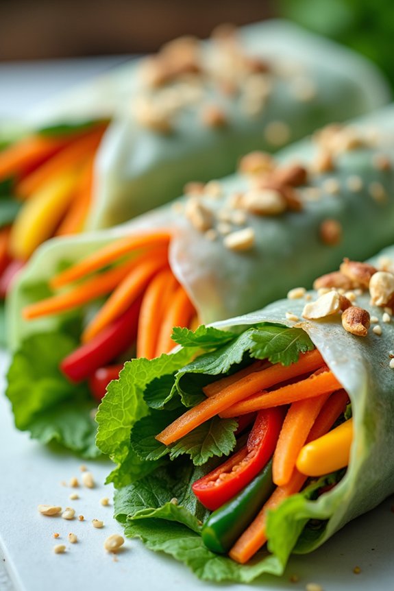 colorful vietnamese rice paper rolls