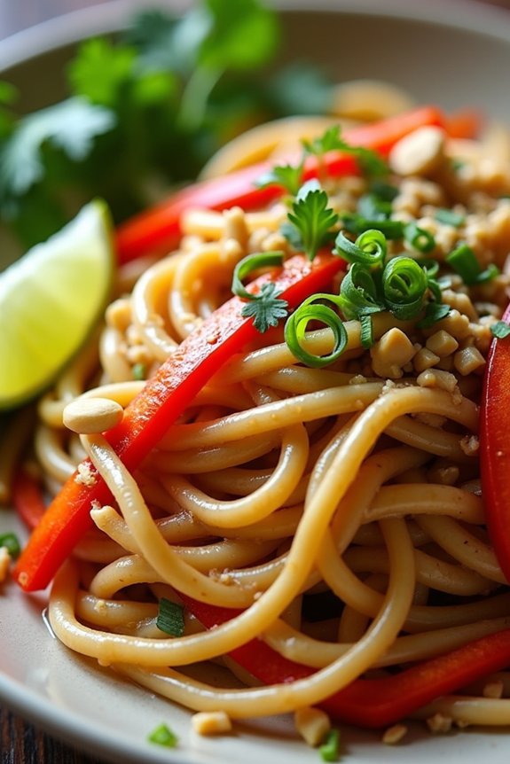 creamy spicy thai noodles