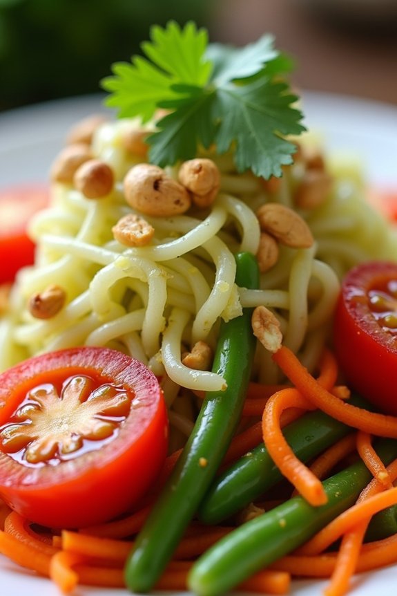 crisp tangy flavorful papaya salad