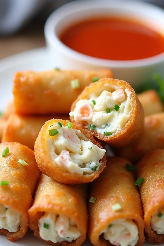 crispy crab cream cheese rolls