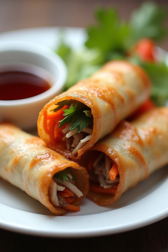 crispy duck spring rolls