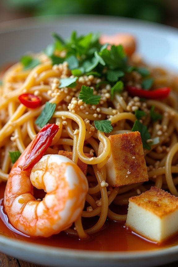 crispy noodles with tangy sauce