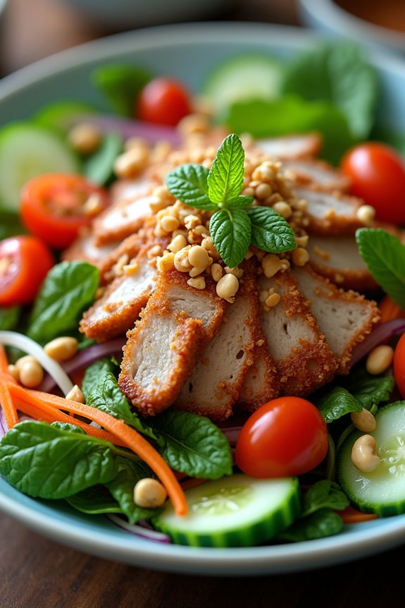 crispy pork mint salad
