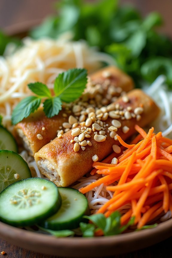 crispy spring rolls noodles