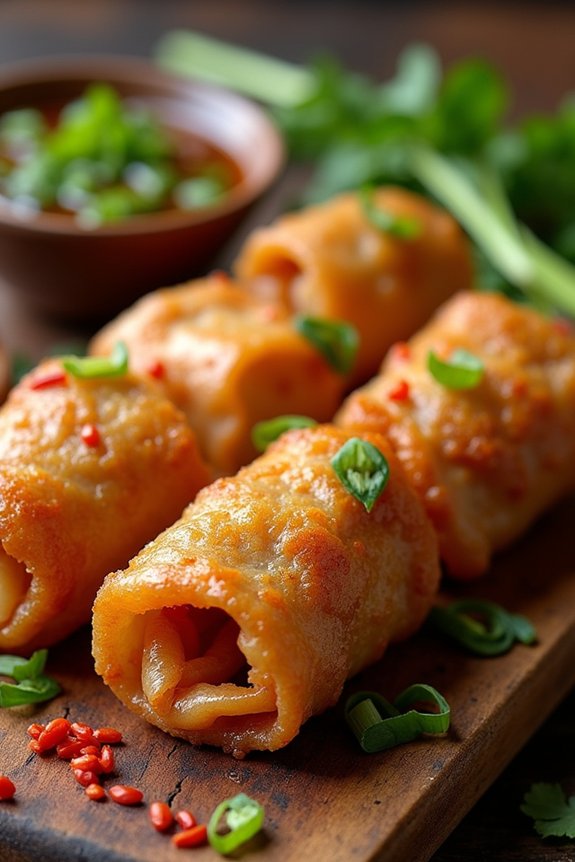 crispy thai pork spring rolls