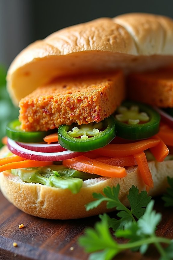 crispy tofu sandwich delight