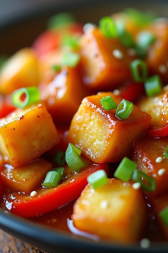 crispy tofu with sweet sauce