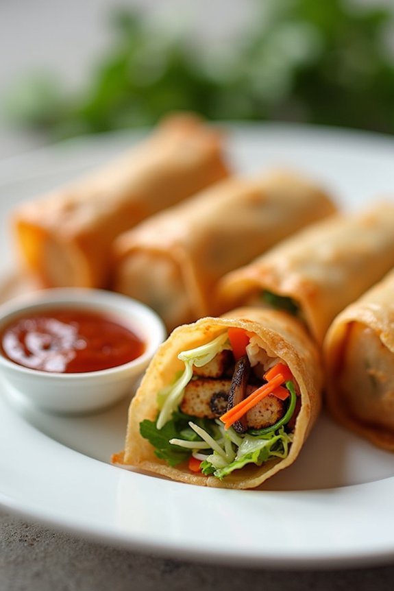 crispy vegan thai spring rolls