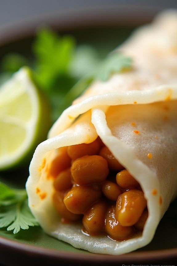 curry spiced lentil rice rolls