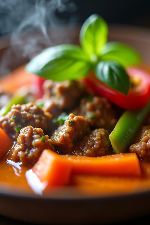 delectable red curry beef