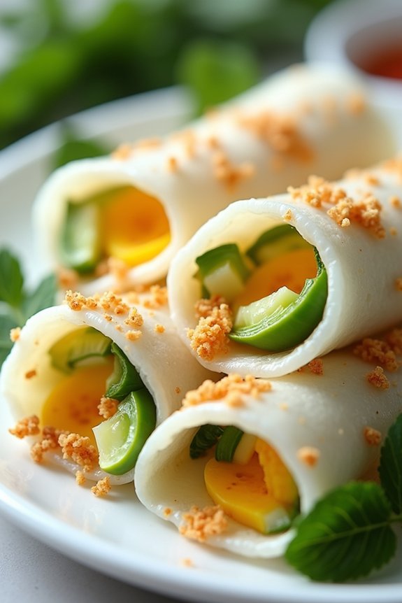 delicate steamed rice crepes