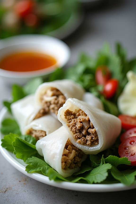delicate vietnamese steamed rolls