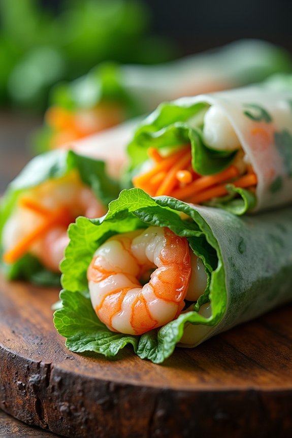 delicious shrimp vegetable rolls