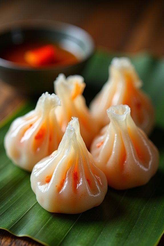 delicious steamed tapioca dumplings