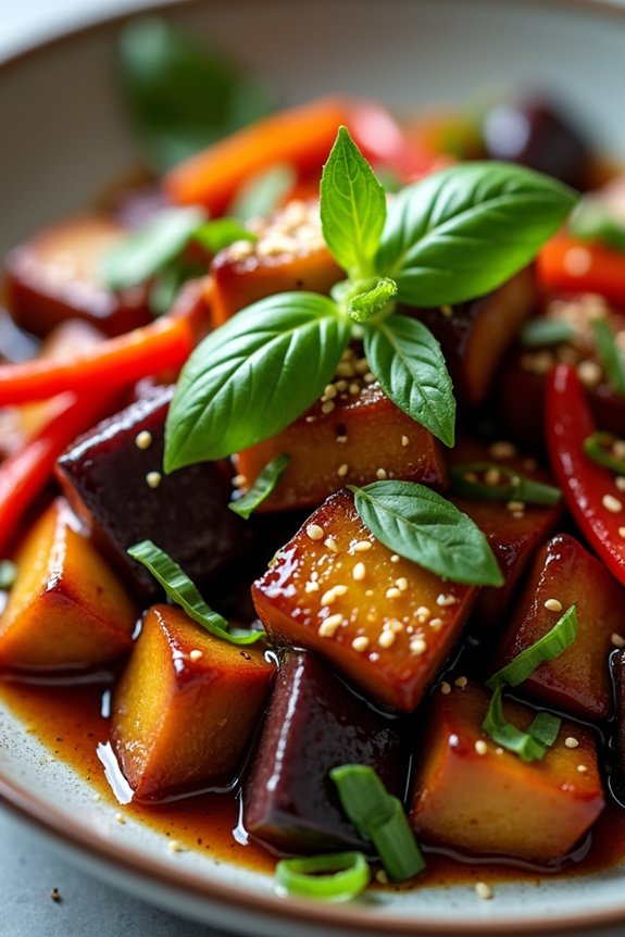 delicious sweet and sour eggplant