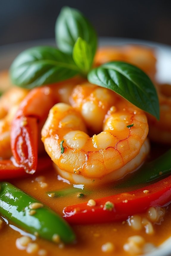 delicious thai red curry shrimp