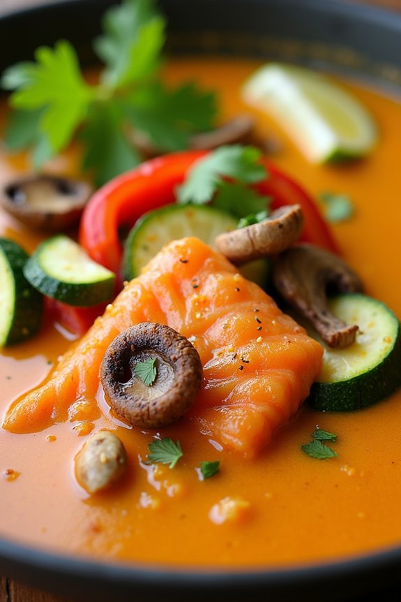 delicious thai salmon soup