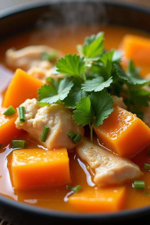 delightful chicken papaya soup