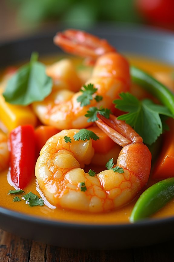 fiery coconut shrimp curry