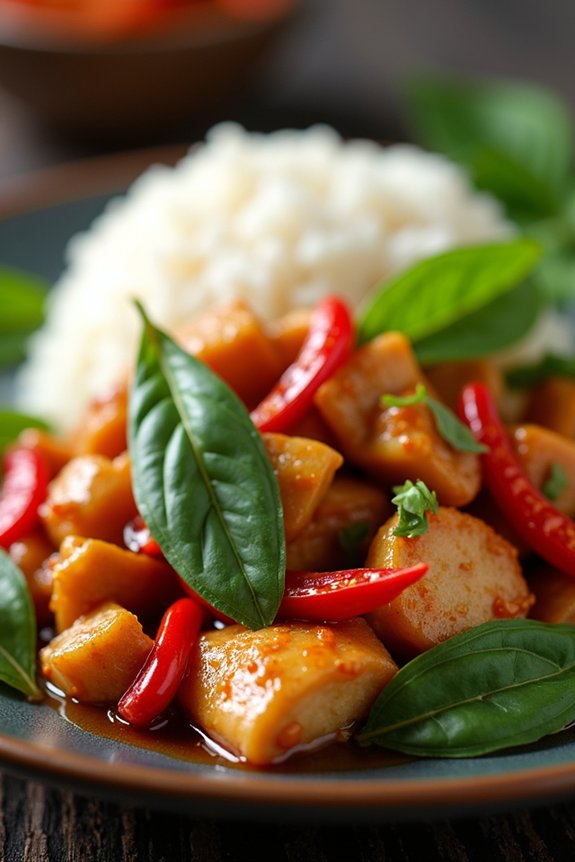 flavorful thai basil chicken