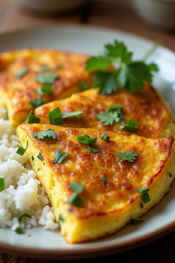 fluffy crispy thai omelette