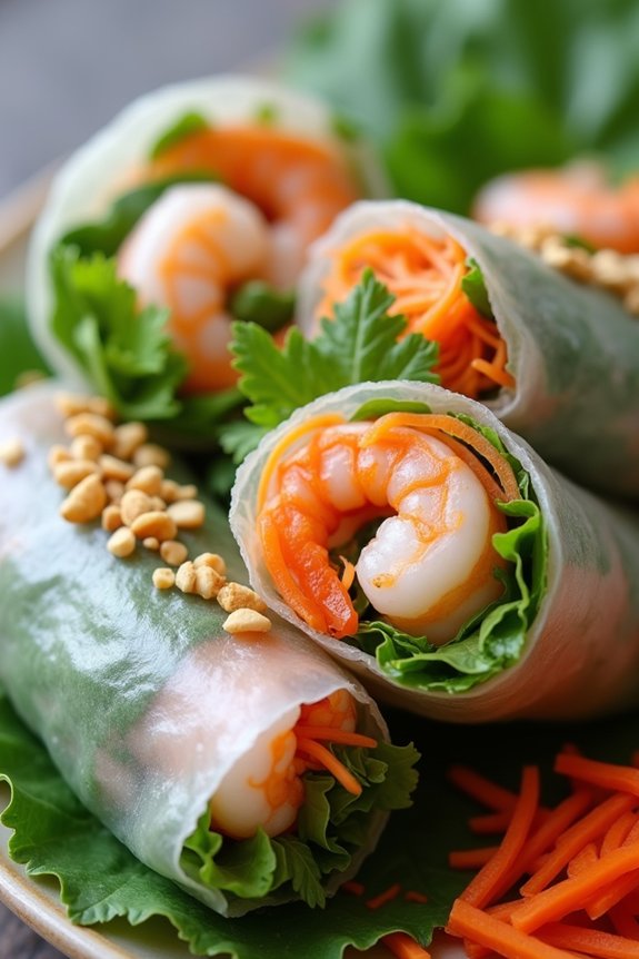 fresh shrimp and pork spring rolls