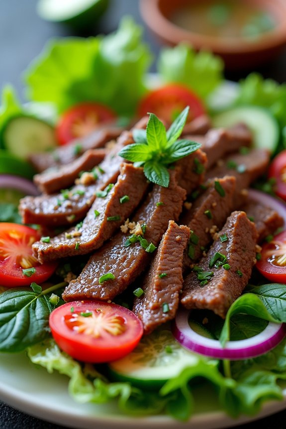 fresh zesty thai beef salad