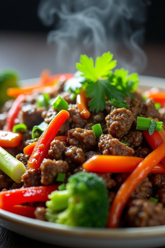 ginger garlic beef stir fry