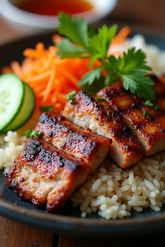 grilled pork with broken rice