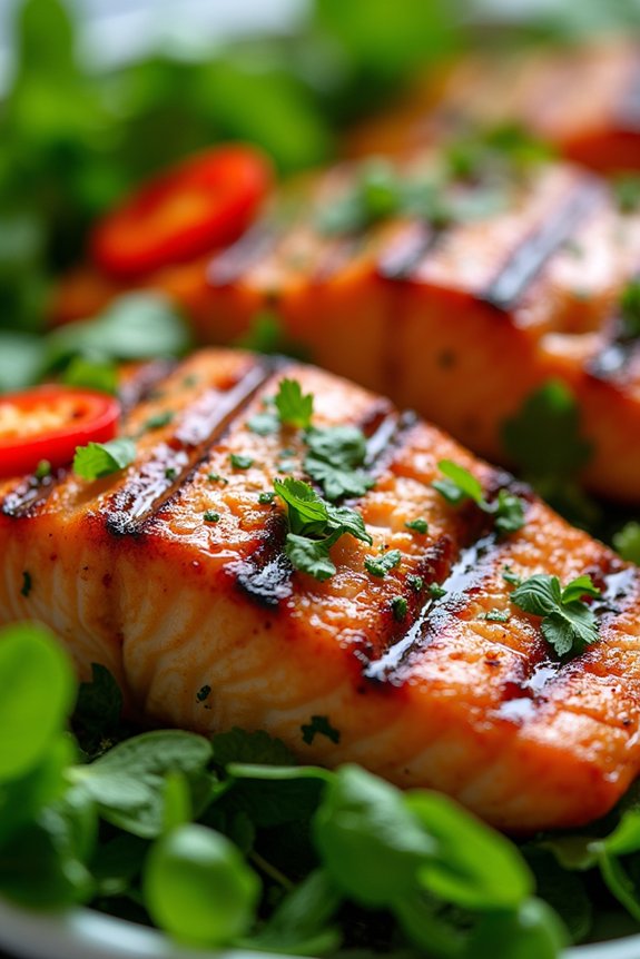 grilled salmon with thai herbs