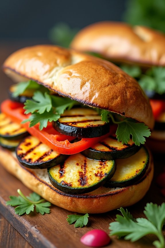 grilled vegetable banh mi