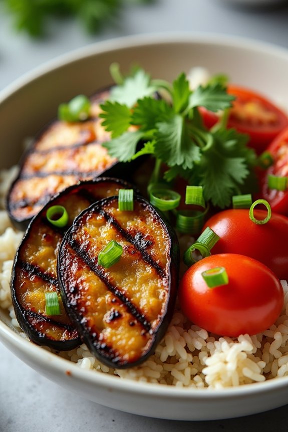 grilled vegetable rice bowl
