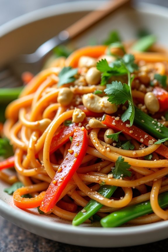 healthy thai peanut noodles
